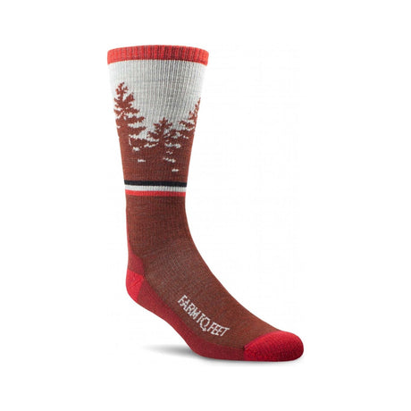 Farm to Feet Spokane Light Cushion Crew Socks  -  Medium / Red Clay