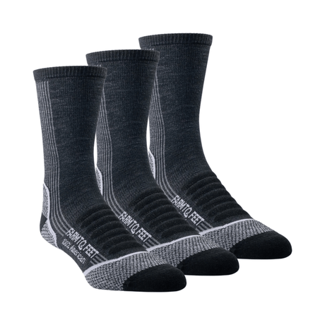 Farm to Feet Damascus Light Cushion 3/4 Crew Hiking 3-Pack Socks  -  Small / Black/Thistle