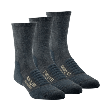 Farm to Feet Damascus Light Cushion 3/4 Crew Hiking 3-Pack Socks  -  Small / Shadow
