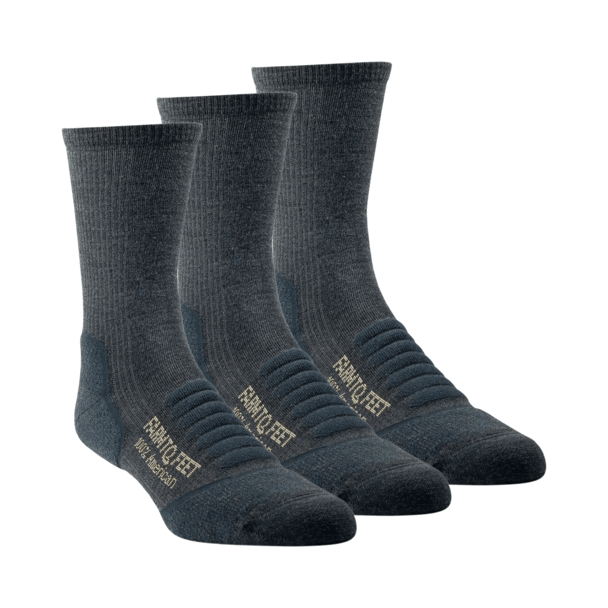 Farm to Feet Damascus Light Cushion 3/4 Crew Hiking 3-Pack Socks  -  Small / Shadow