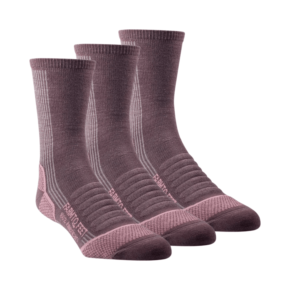 Farm to Feet Damascus Light Cushion 3/4 Crew Hiking 3-Pack Socks  -  Small / Dewberry