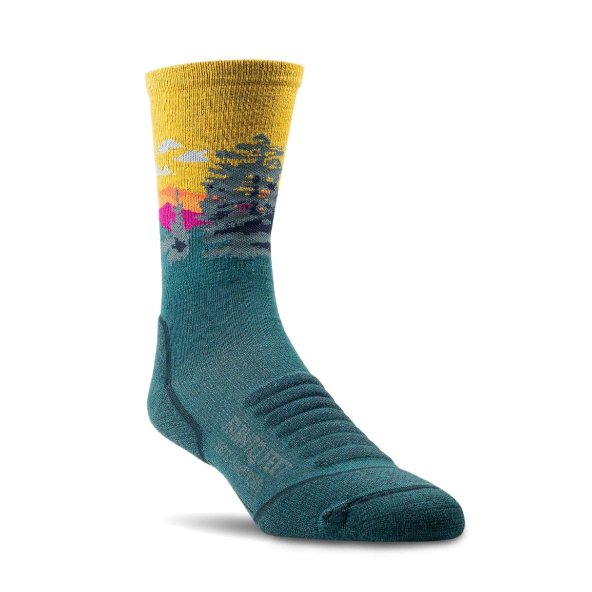 Farm to Feet Cascade Locks Light Targeted Cushion 3/4 Crew Hiking Socks - Small / Meditteranea