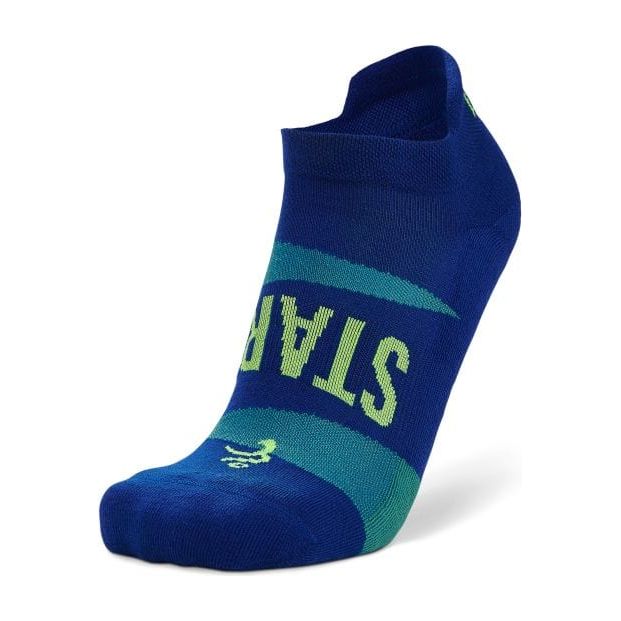 Balega Womens Grit & Grace No Show Socks - Clearance - Small / START TODAY: Neon Blue/Mellow Lime