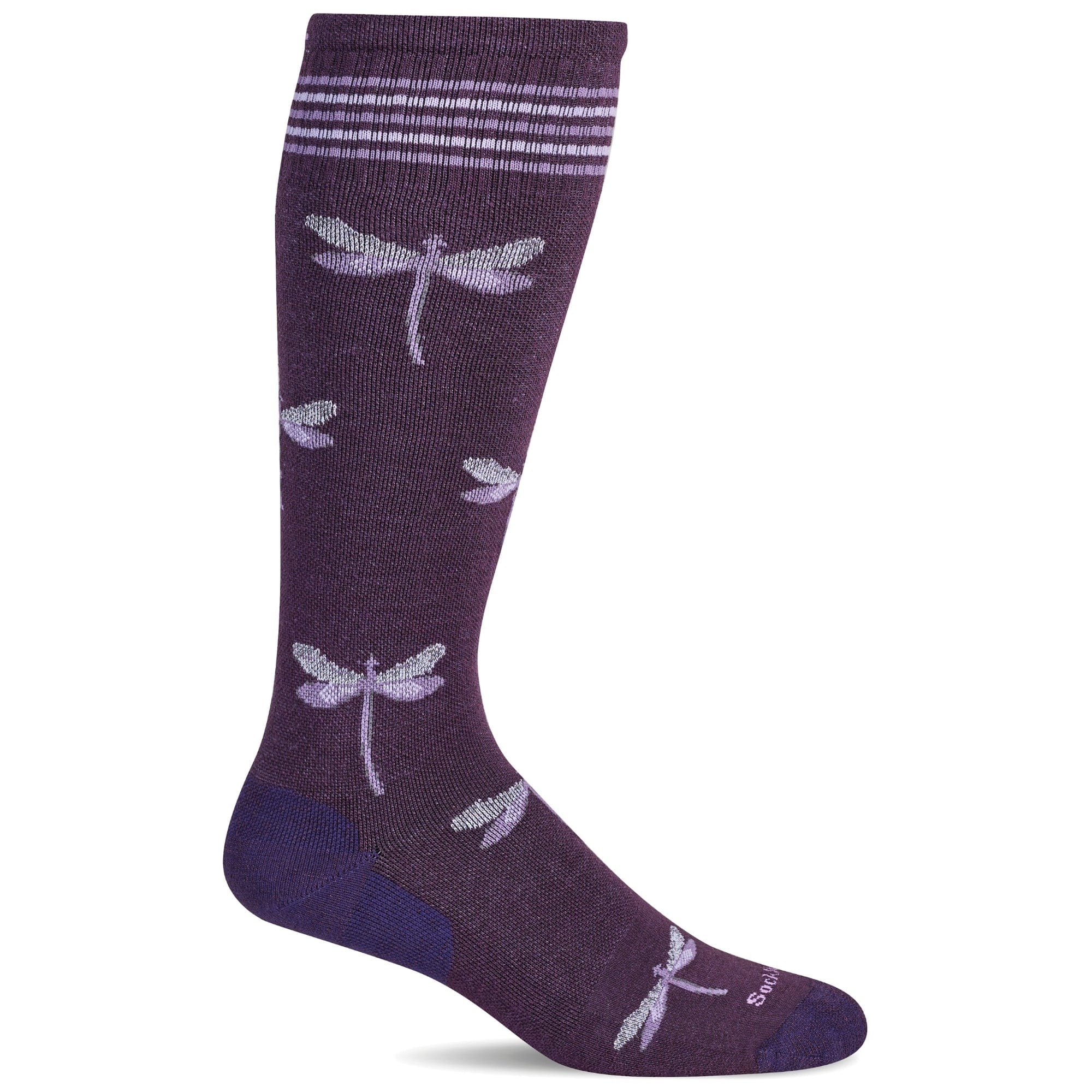Sockwell Womens Dragonfly Moderate Compression Socks  -  Small/Medium / Blackberry Sparkle