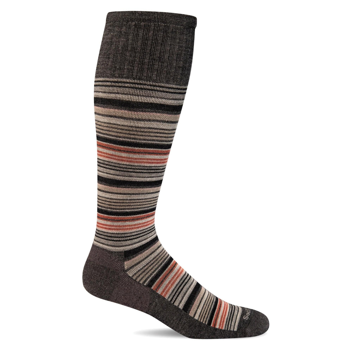 Sockwell Mens Sunset Stripe Moderate Compression Socks - Large/X-Large / Charcoal