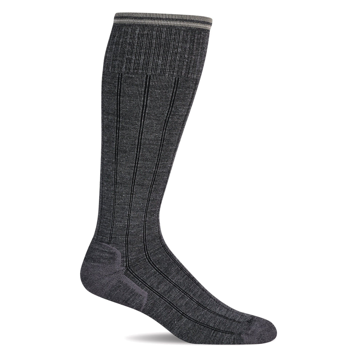 Sockwell Mens High Rise Rib Moderate Compression Socks - Medium/Large / Charcoal