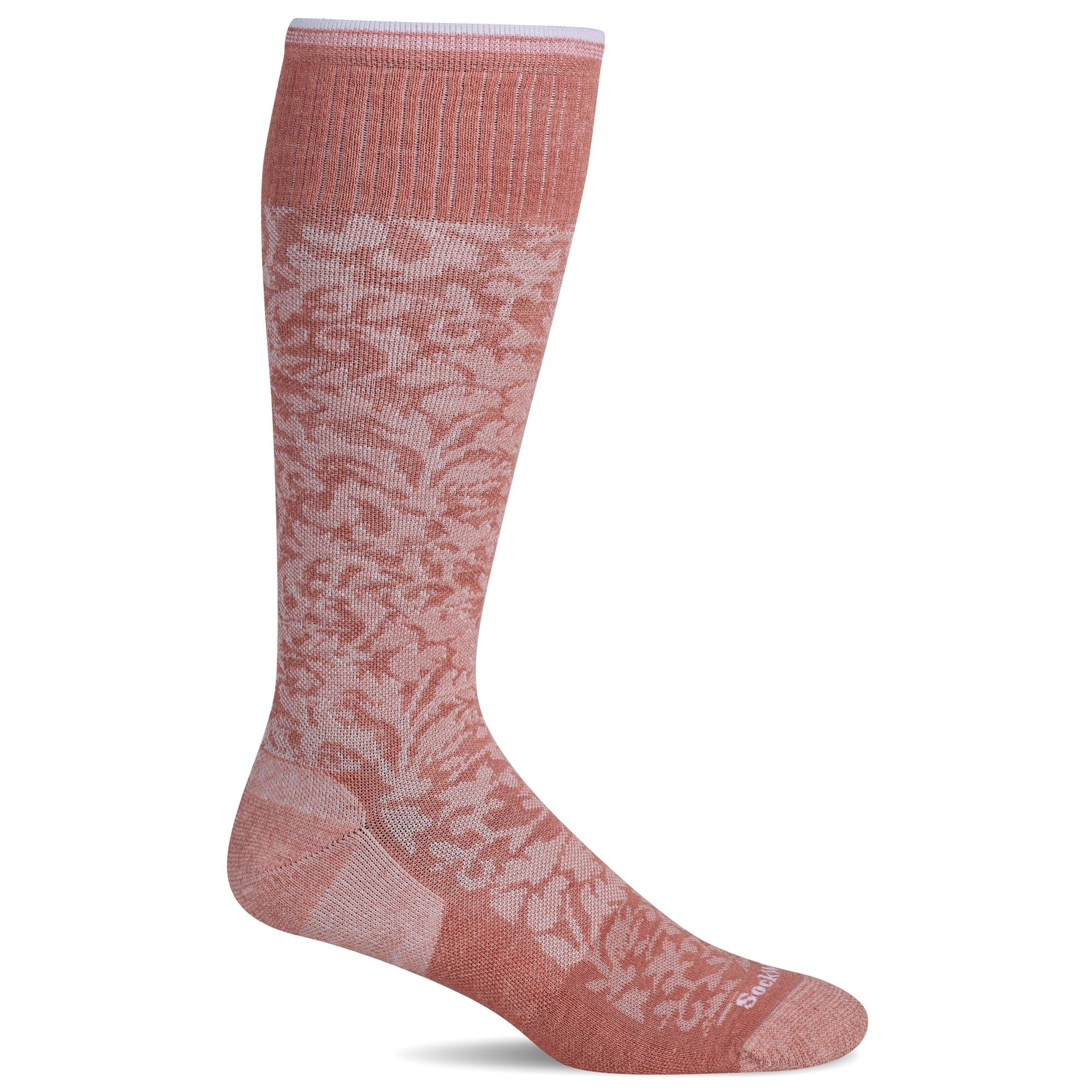 Sockwell Womens Damask Moderate Compression Socks  -  Small/Medium / Pink Clay