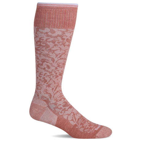 Sockwell Womens Damask Moderate Compression Socks  -  Small/Medium / Pink Clay