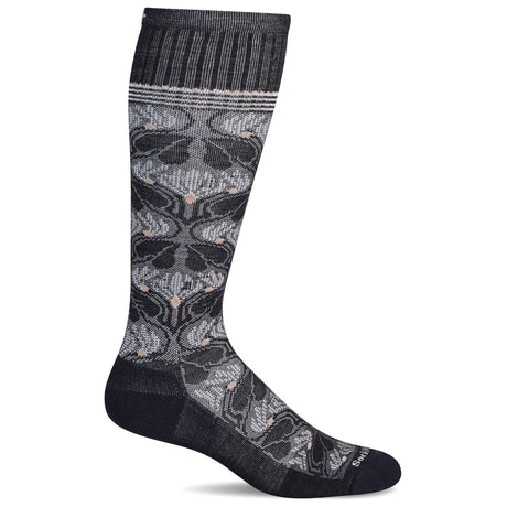 Sockwell Womens Floral Tapestry Moderate Compression Socks  -  Small/Medium / Black