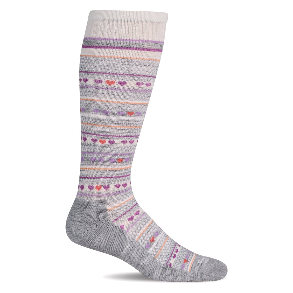 Sockwell Womens Heartlink Firm Compression Socks - Small/Medium / Light Grey