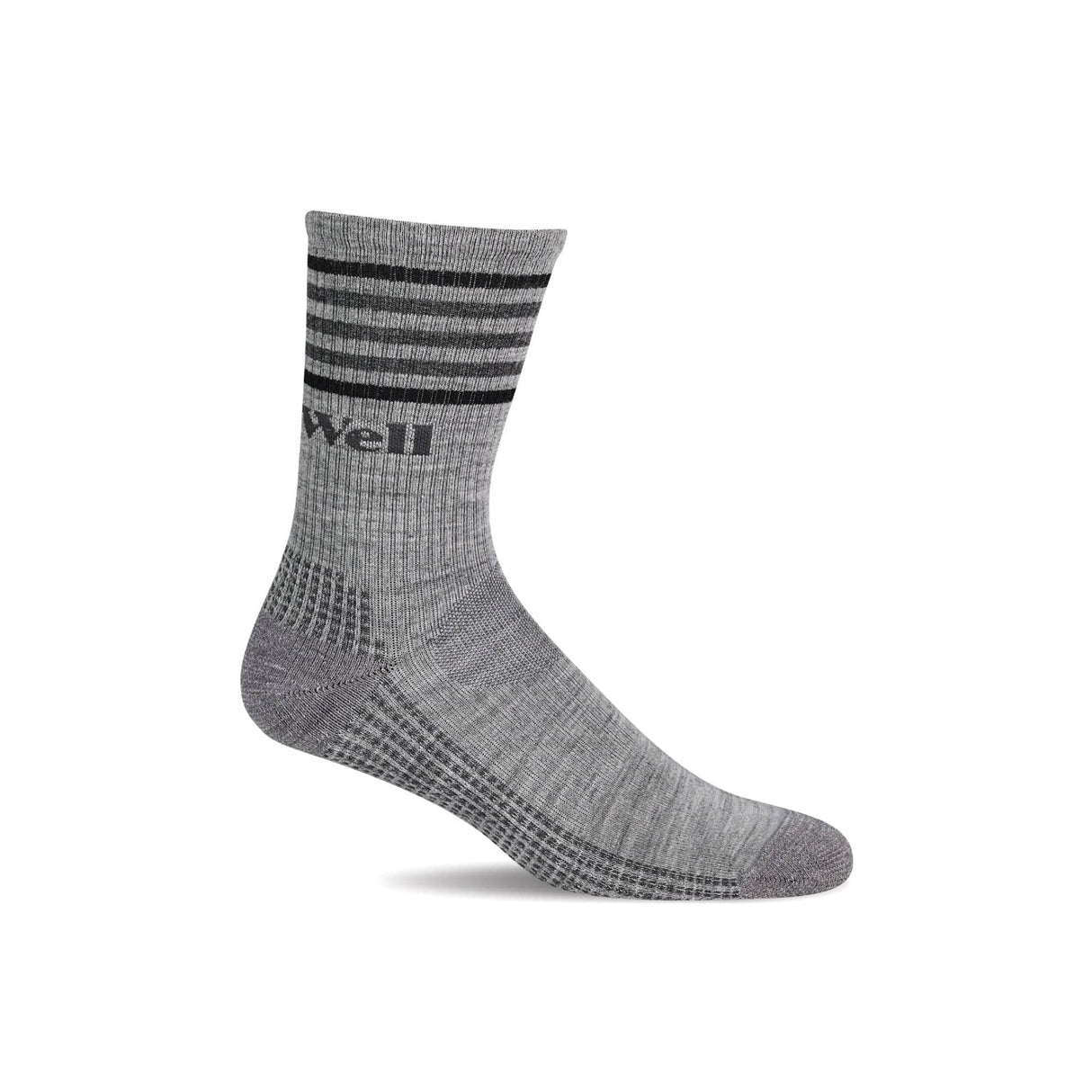 Sockwell Mens Run Club Moderate Compression Crew Socks - Medium/Large / Light Grey