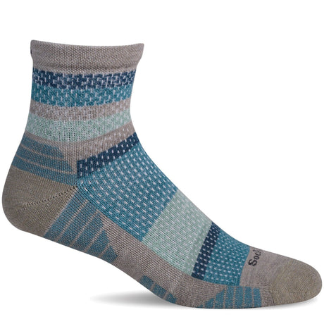 Sockwell Womens Journey Quarter Crew Moderate Compression Socks  -  Small/Medium / Putty