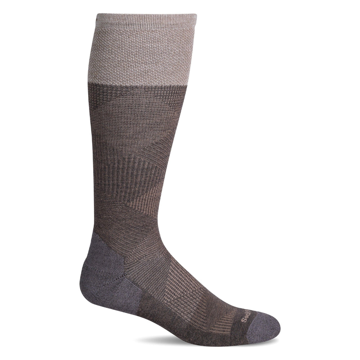Sockwell Mens Diamond Dandy Moderate Compression Socks - Medium/Large / Mushroom Solid