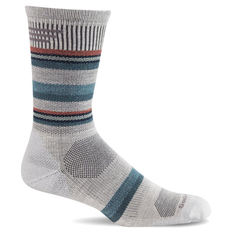 Sockwell Mens Parks Twill Moderate Compression Crew Socks  -  Medium/Large / Natural