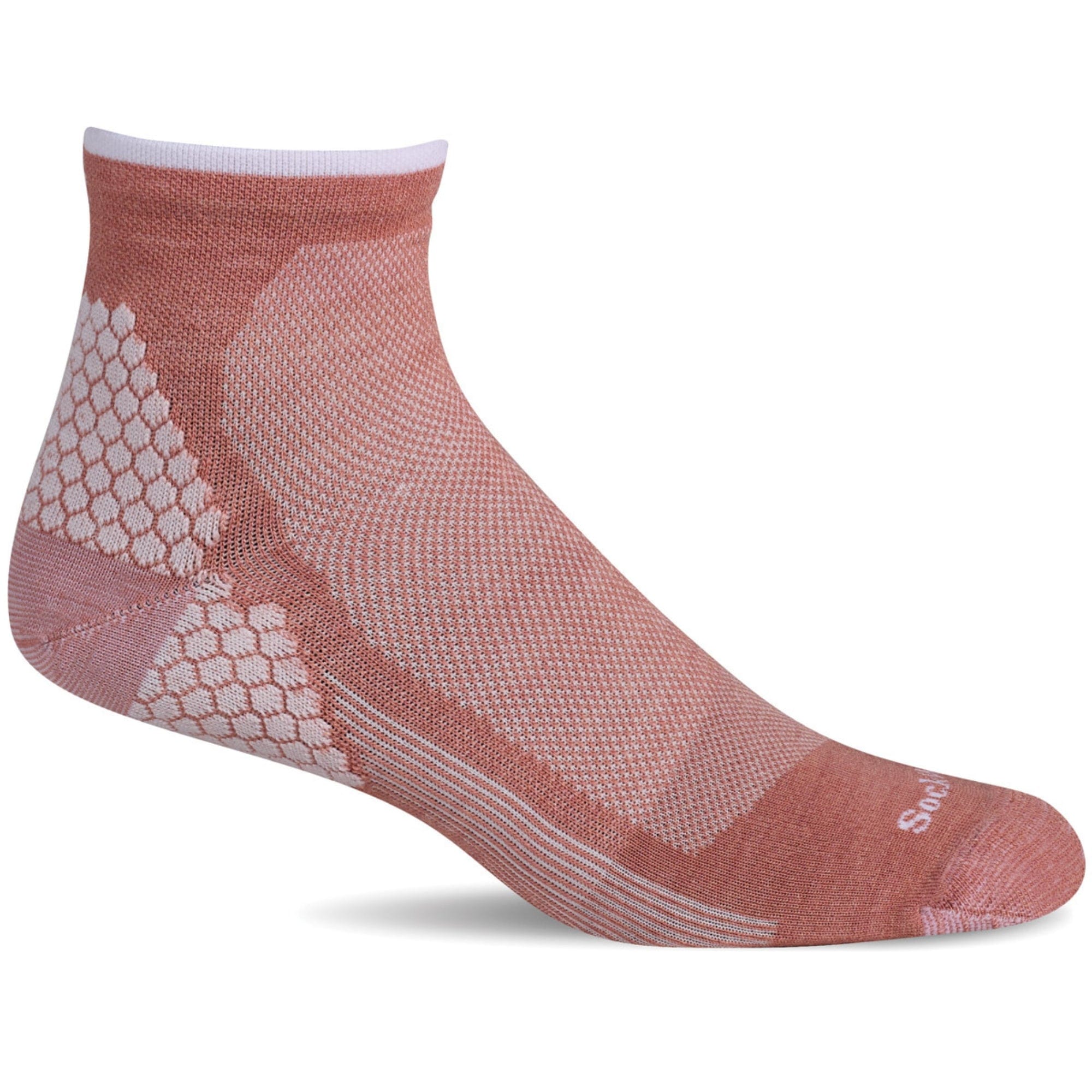 Sockwell Womens Plantar Sport Firm Compression Micro Socks  -  Small/Medium / Pink Clay