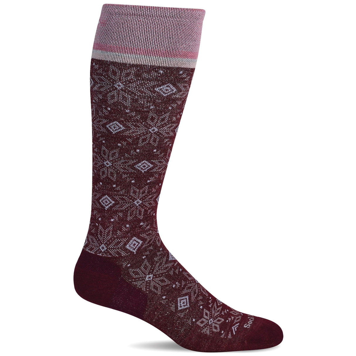 Sockwell Womens Winterland Moderate Graduated Compression Socks  -  Small/Medium / Cranberry Sparkle