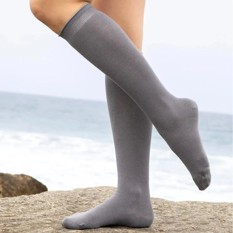 Bambukas Womens Stormy Gray Knee-High Boot Socks  -  One Size Fits Most / Wet Asphalt