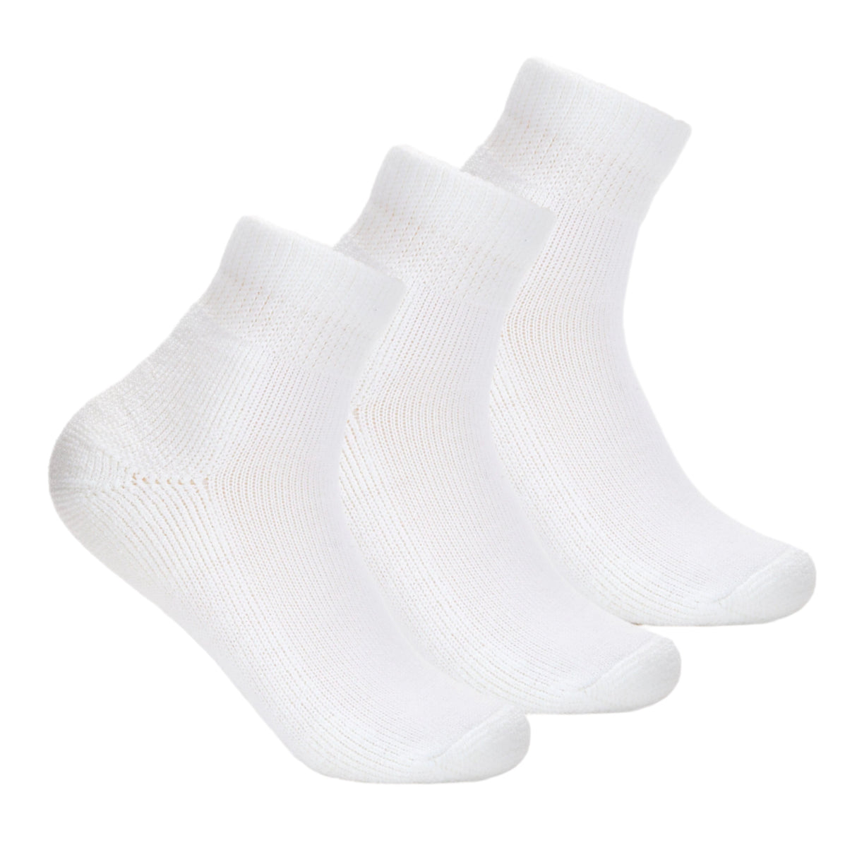 Thorlo Womens Moderate Cushion Ankle Diabetic 3-Pack Socks  -  Medium / White