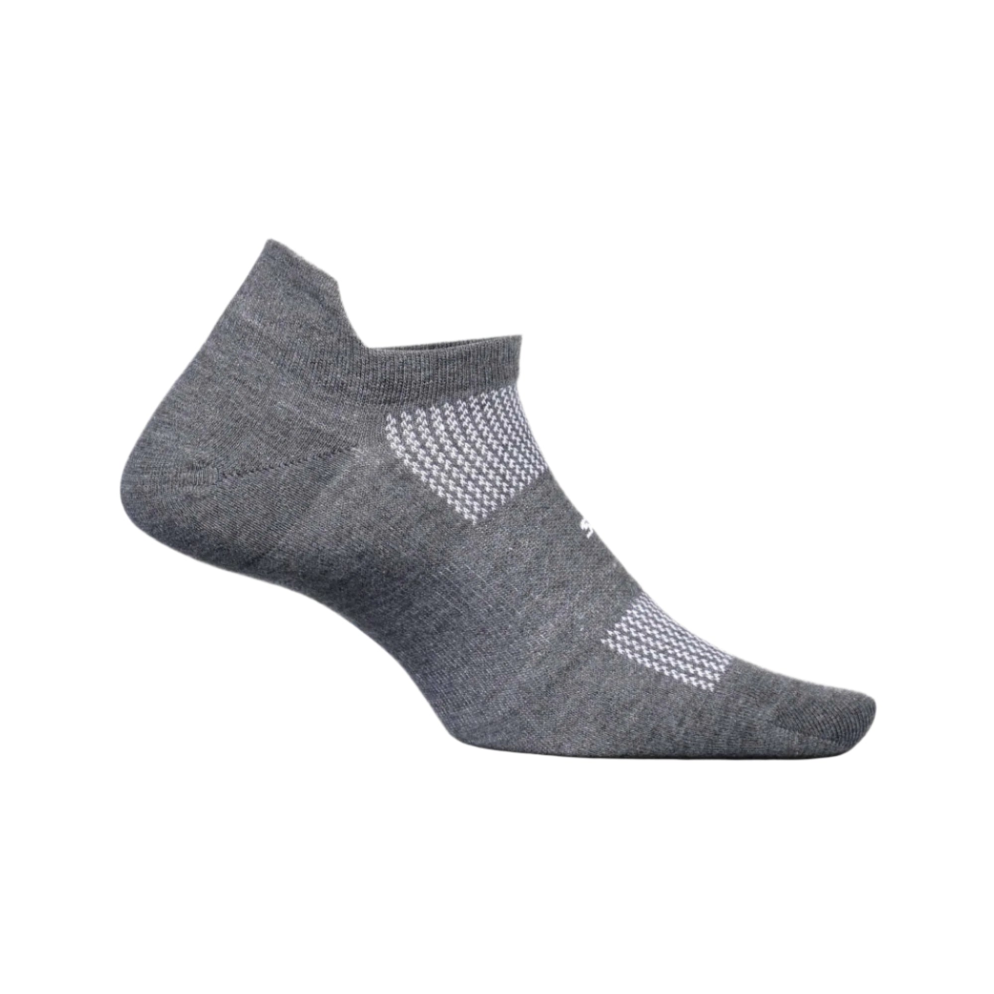 Feetures High Performance Ultra Light No Show Tab Socks  -  Small / Heather Gray