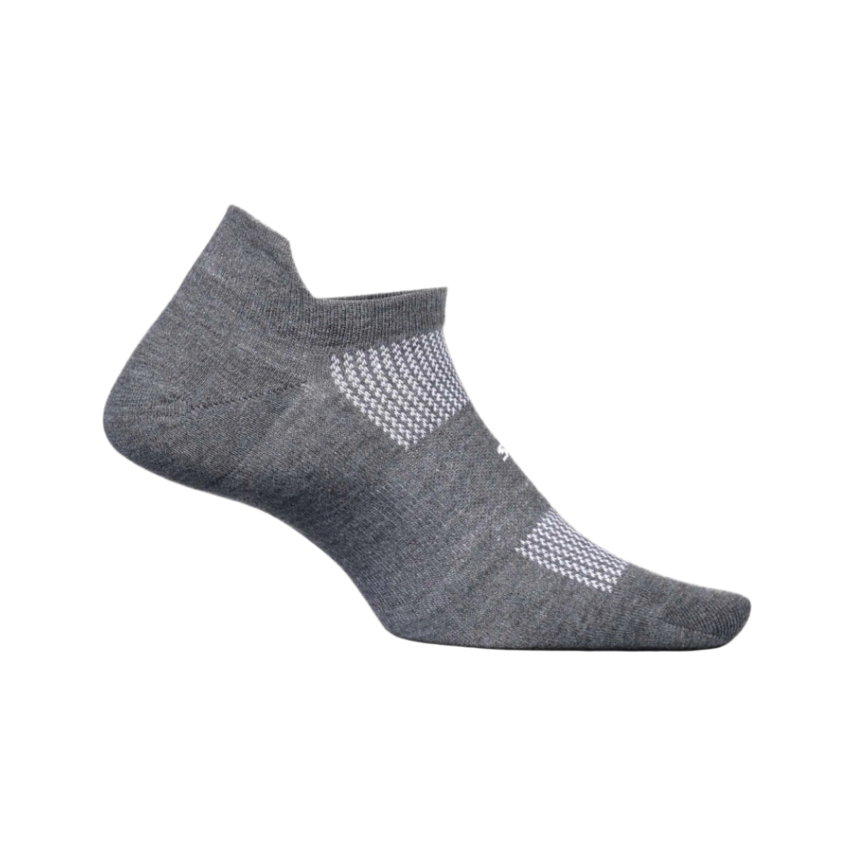 Feetures High Performance Ultra Light No Show Tab Socks  -  Small / Heather Gray
