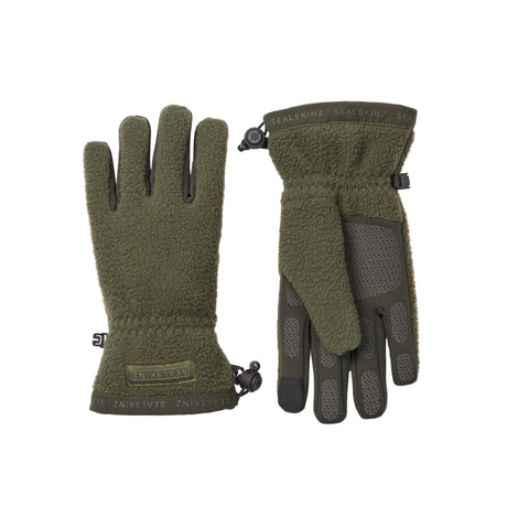 Sealskinz Hoveton Waterproof Sherpa Fleece Gloves  -  Small / Olive