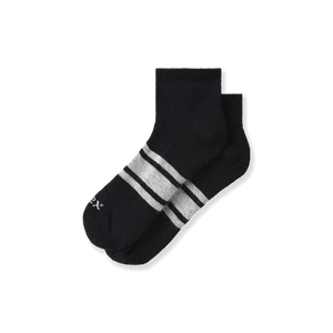 Ibex Lightweight Performance 1/4 Socks  -  Small / Black Gray Stripe