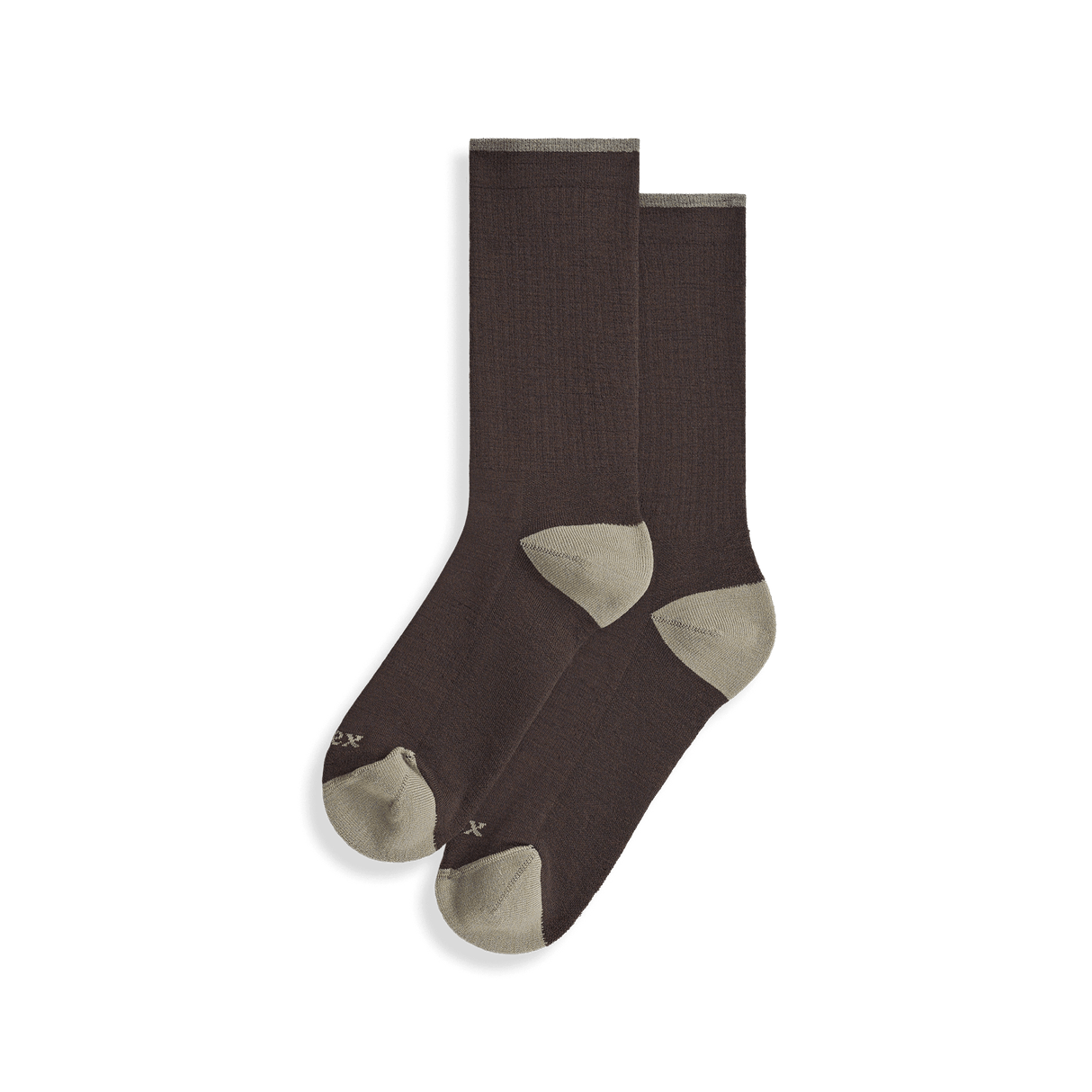 Ibex Rambler Crew Socks - Small / Turkish Coffee/Desert Tan