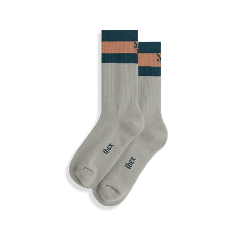 Ibex Traverse Crew Socks  -  Small / Desert Tan/Green Gables/Warmwood