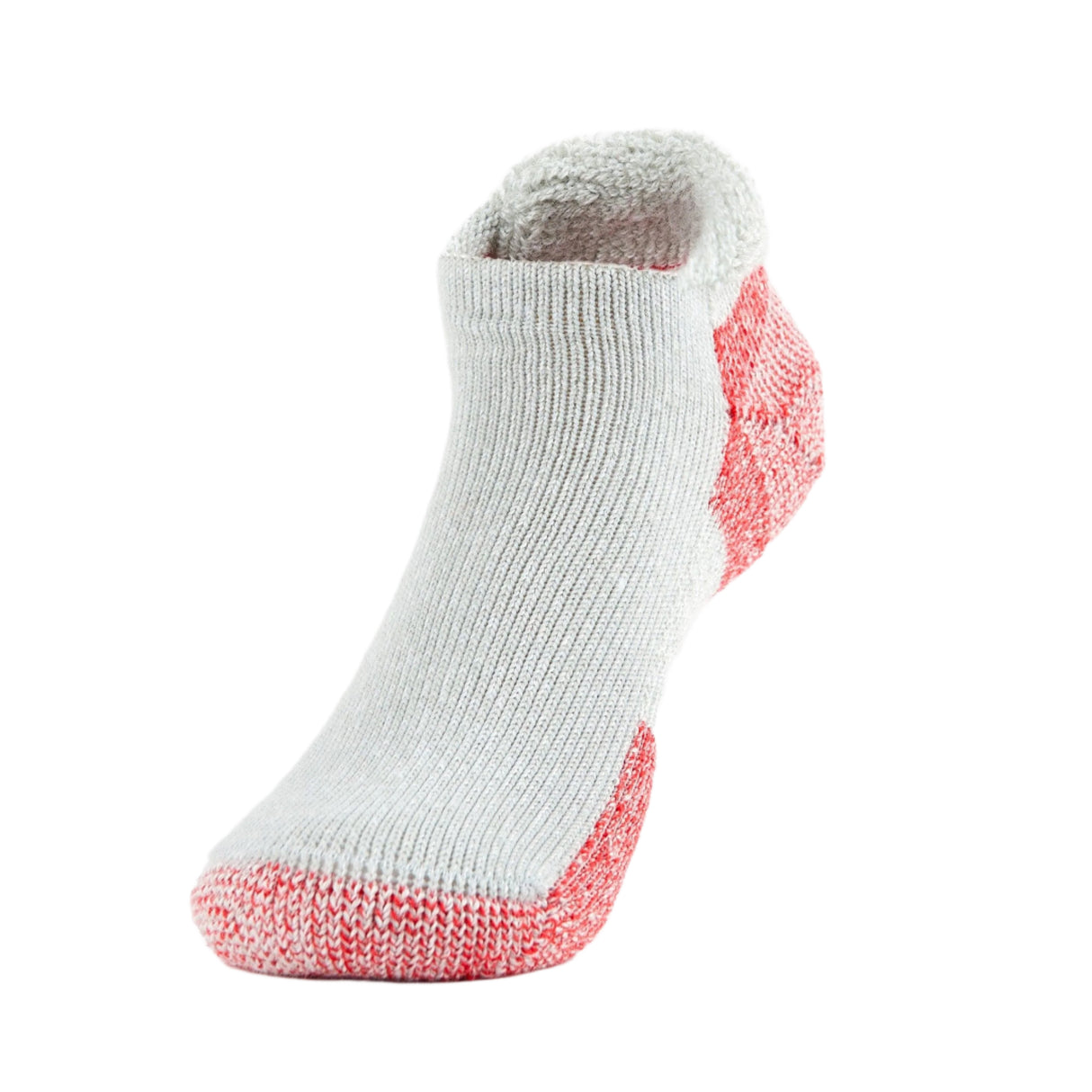 Thorlo Running Maximum Cushion Rolltop Socks  -  Medium / Heather Gray/Red