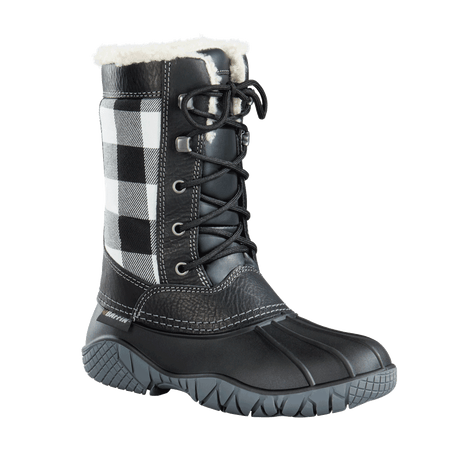 Baffin Womens Jasper Winter Boots  -  6 / White/Black Plaid