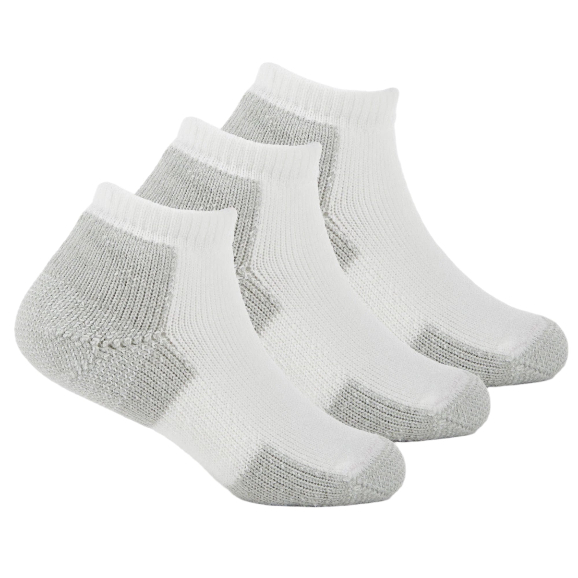 Thorlo Running Maximum Cushion Low-Cut 3-Pack Socks  -  Small / White/Platinum