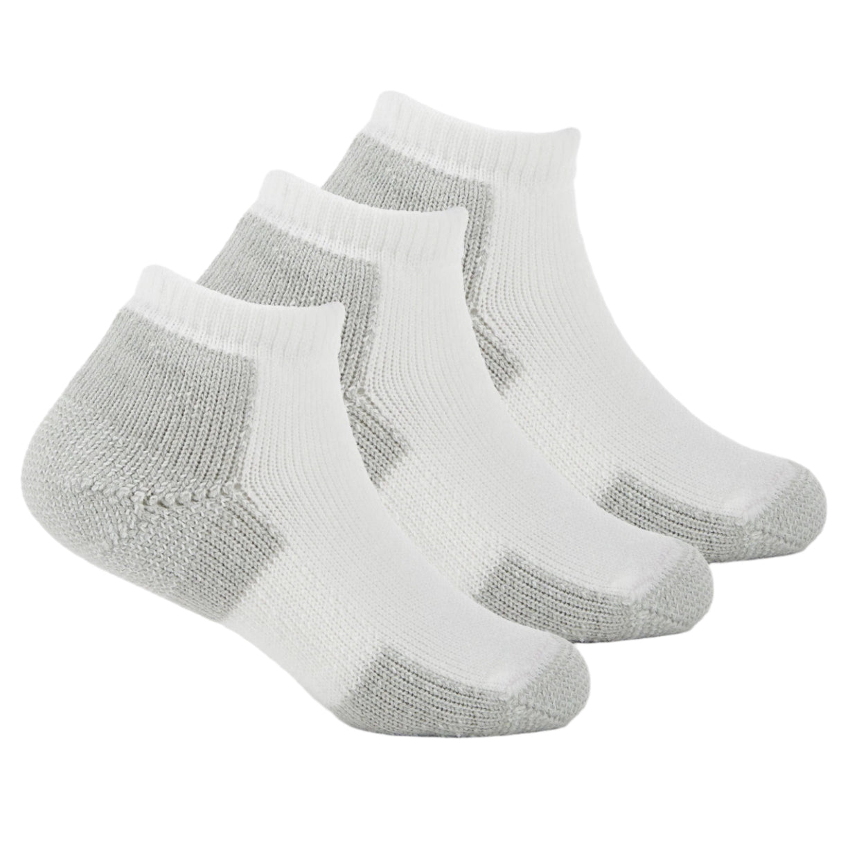 Thorlo Running Maximum Cushion Low-Cut 3-Pack Socks  -  Small / White/Platinum