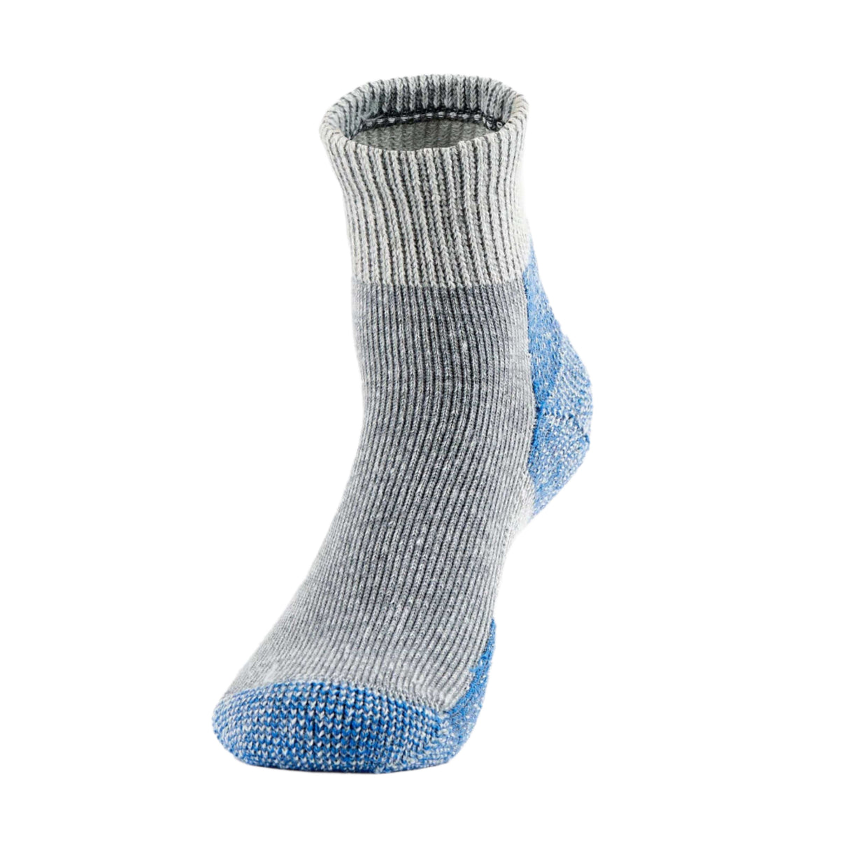 Thorlo Running Foot Protection Heavy Cushion Mini Crew Socks - Medium / Heather Gray/Blue