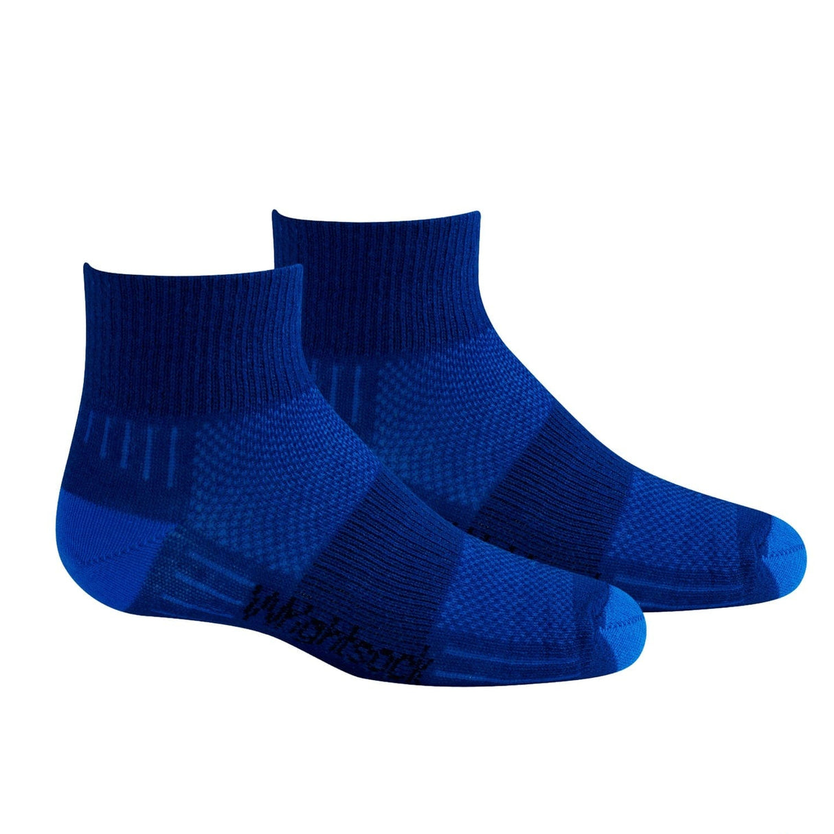 Wrightsock Kids Double-Layer Coolmesh II Lightweight Quarter Socks - X-Small / Royal