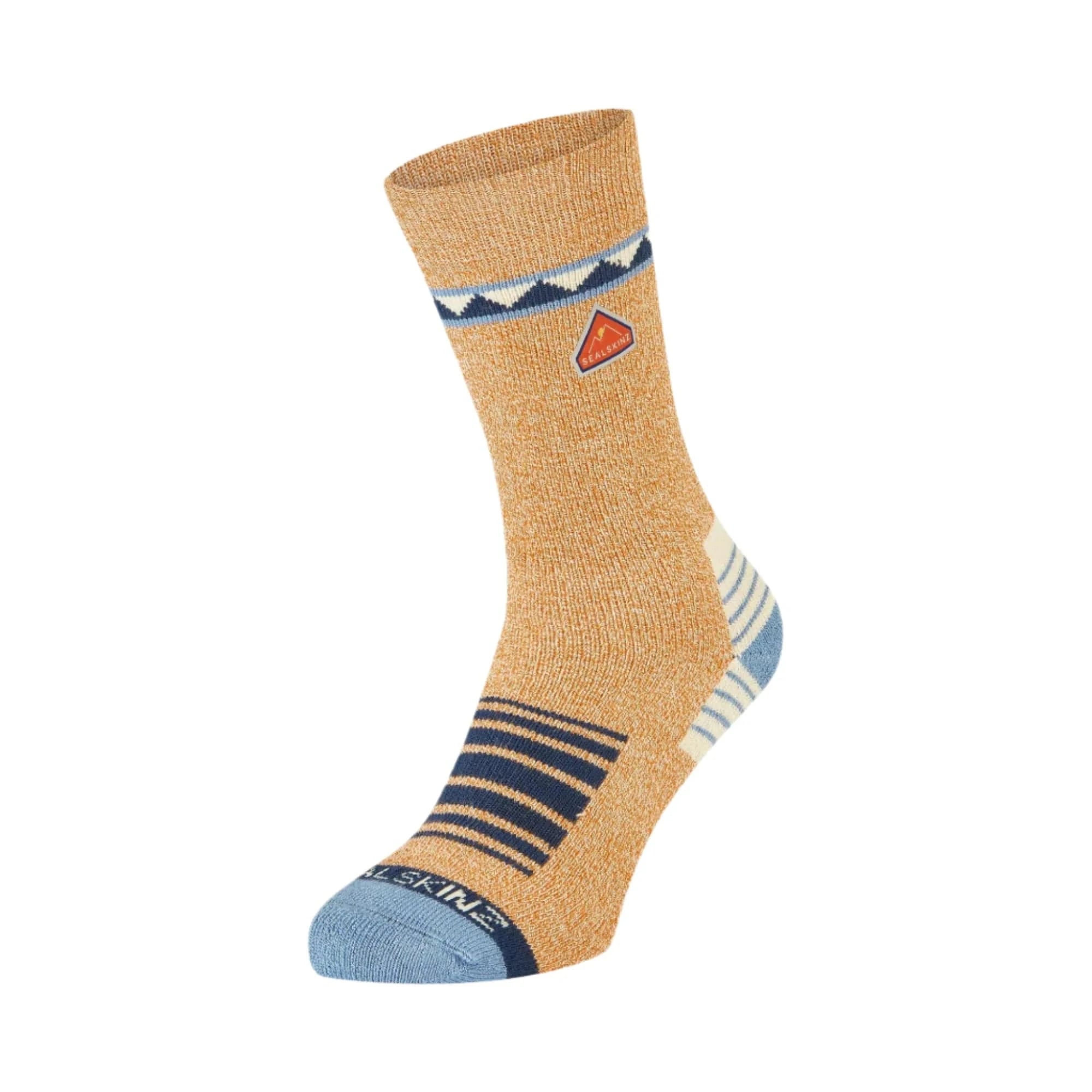 Sealskinz Kimberley Bamboo Mid Length Hiking Socks  -  Small / Orange