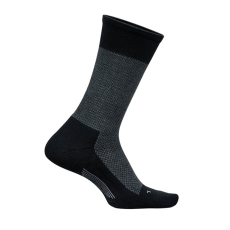 Feetures Mens Everyday Max Cushion Rich Texture Crew Socks  -  Medium / Black