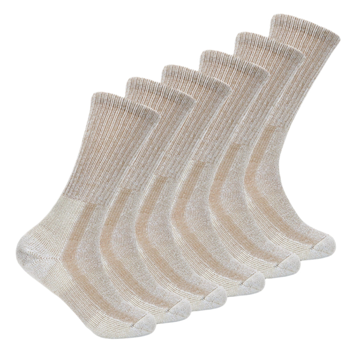 Thorlo Mens Moderate Cushion Crew Hiking 6-Pack Socks - Large / Walnut