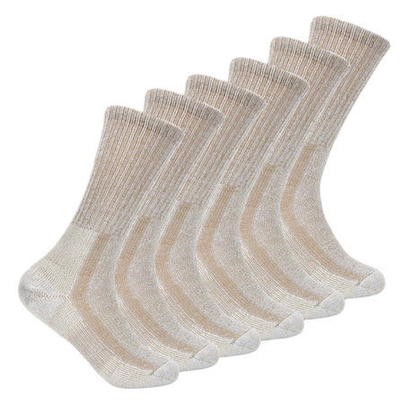 Thorlo Mens Moderate Cushion Crew Hiking 6-Pack Socks  -  Large / Walnut