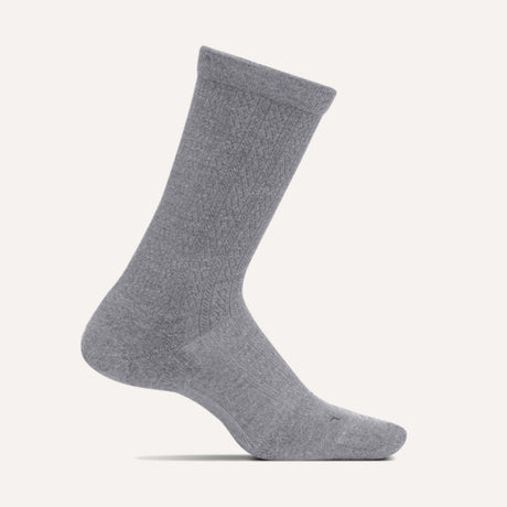 Feetures Womens Everyday Texture Max Cushion Crew Socks  -  Small / Light Gray