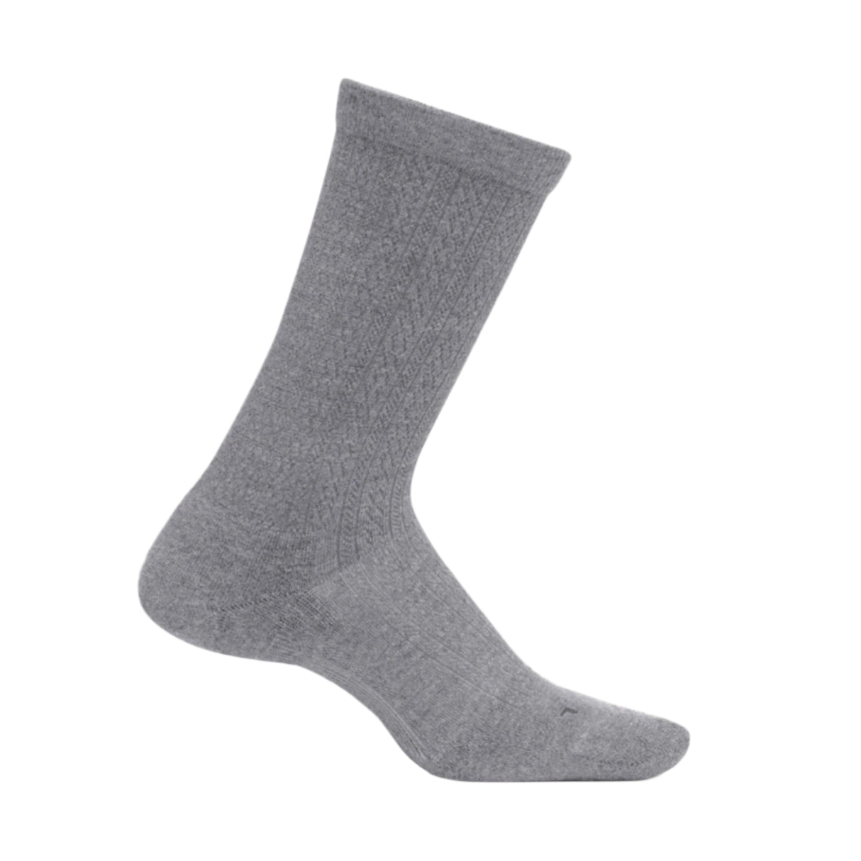 Feetures Womens Everyday Texture Max Cushion Crew Socks - Small / Light Gray