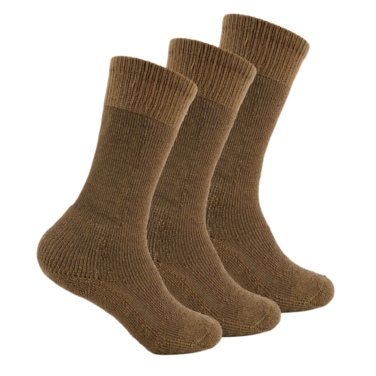 Thorlo Military Maximum Cushion OTC 3-Pack Socks  -  Small / Coyote Brown