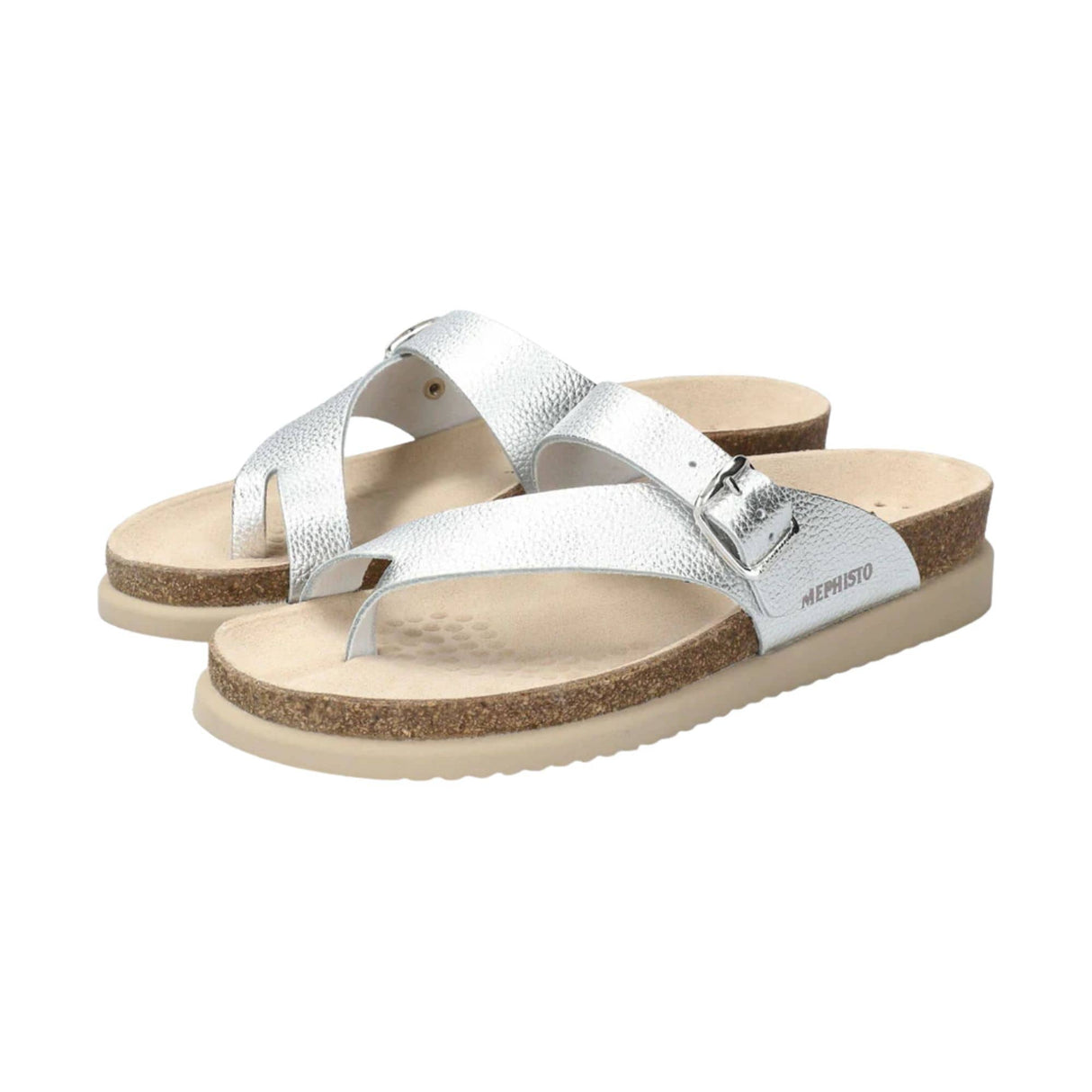 Mephisto Womens Helen Metallics Sandals - 5 / Silver Bahia