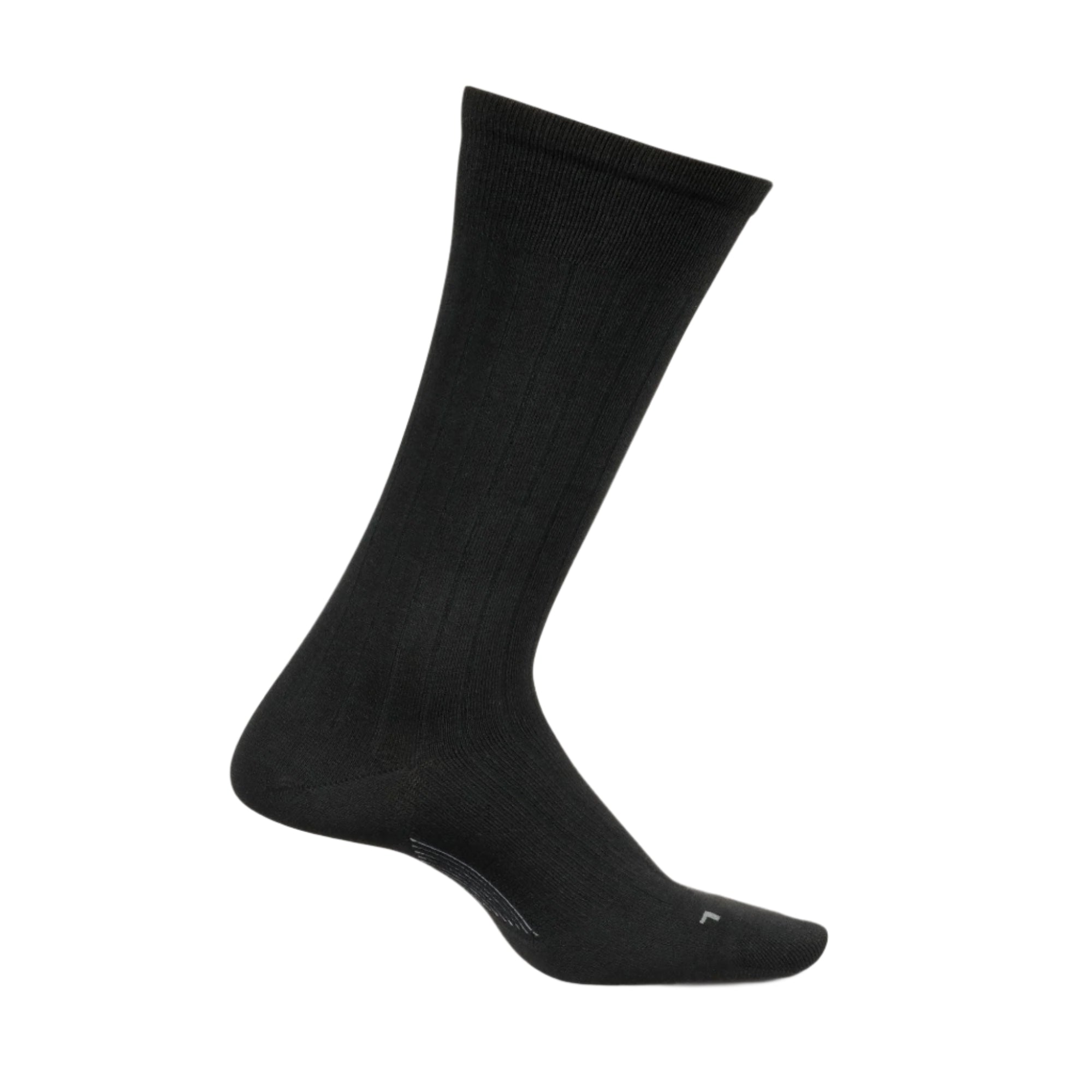 Feetures Mens Everyday Wide Rib Ultra Light Crew Socks  -  Medium / Black