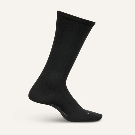 Feetures Mens Everyday Wide Rib Ultra Light Crew Socks  -  Medium / Black