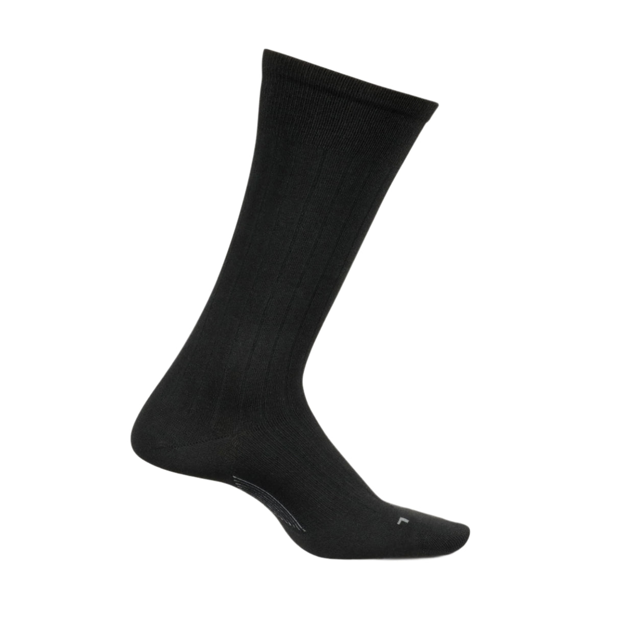 Feetures Mens Everyday Wide Rib Ultra Light Crew Socks  -  Medium / Black