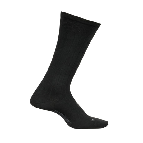 Feetures Mens Everyday Wide Rib Ultra Light Crew Socks  -  Medium / Black