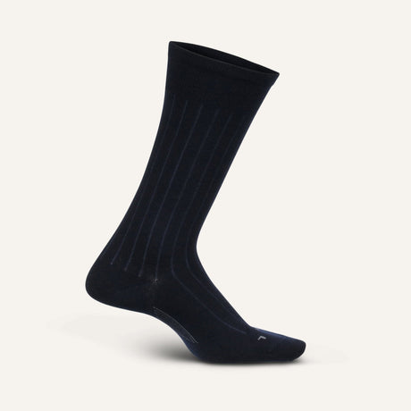 Feetures Mens Everyday Wide Rib Ultra Light Crew Socks  -  Medium / Navy