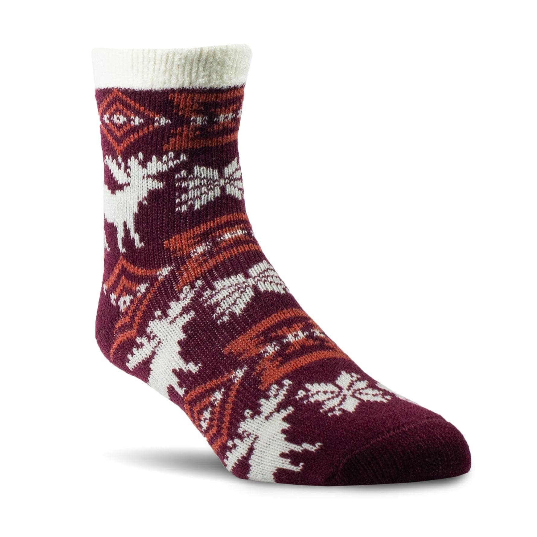 Woolrich Aloe Double Layer Socks  -  One Size Fits Most / Maroon/White