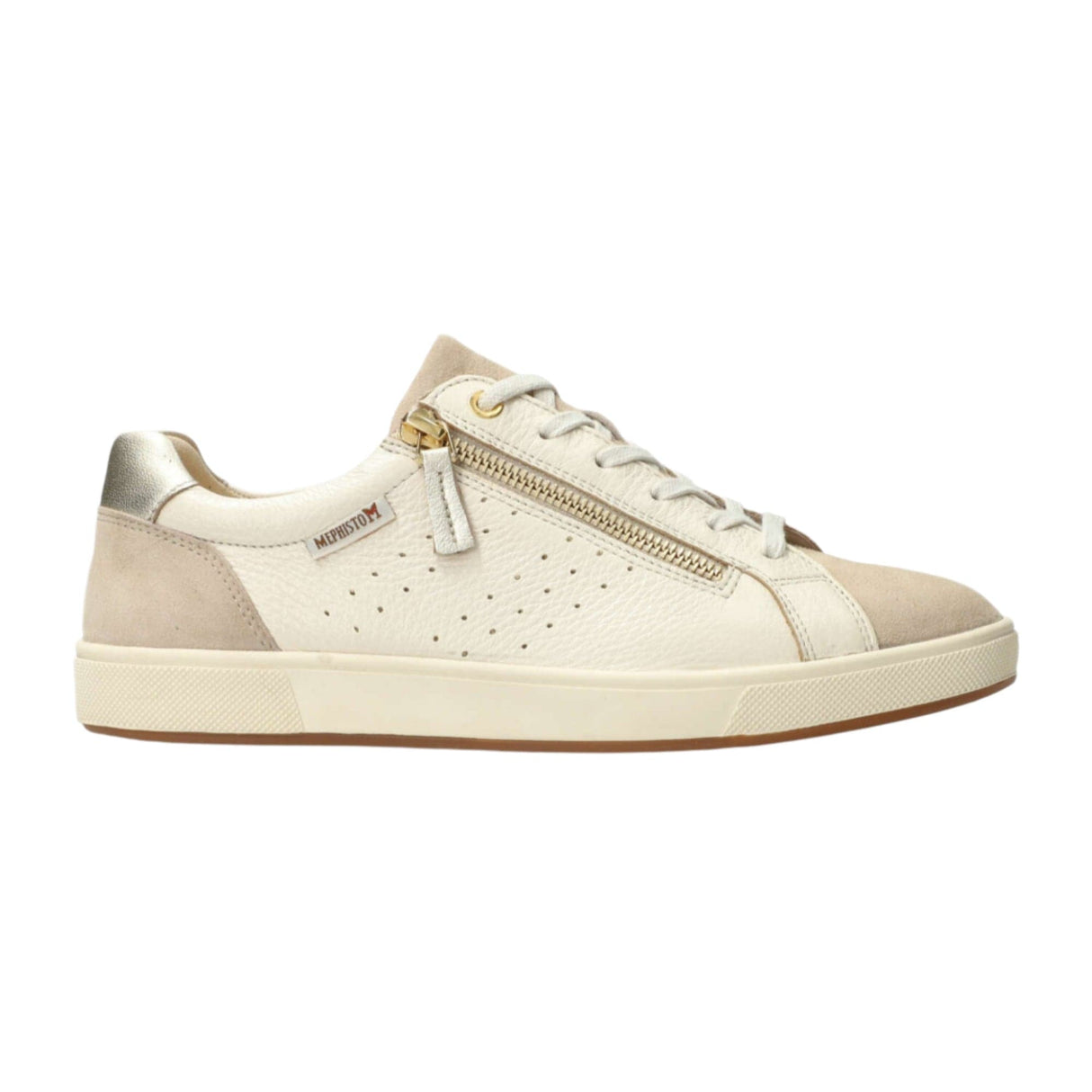 Mephisto Womens Nikita Sneakers - 5.5 / Beige Velcalf