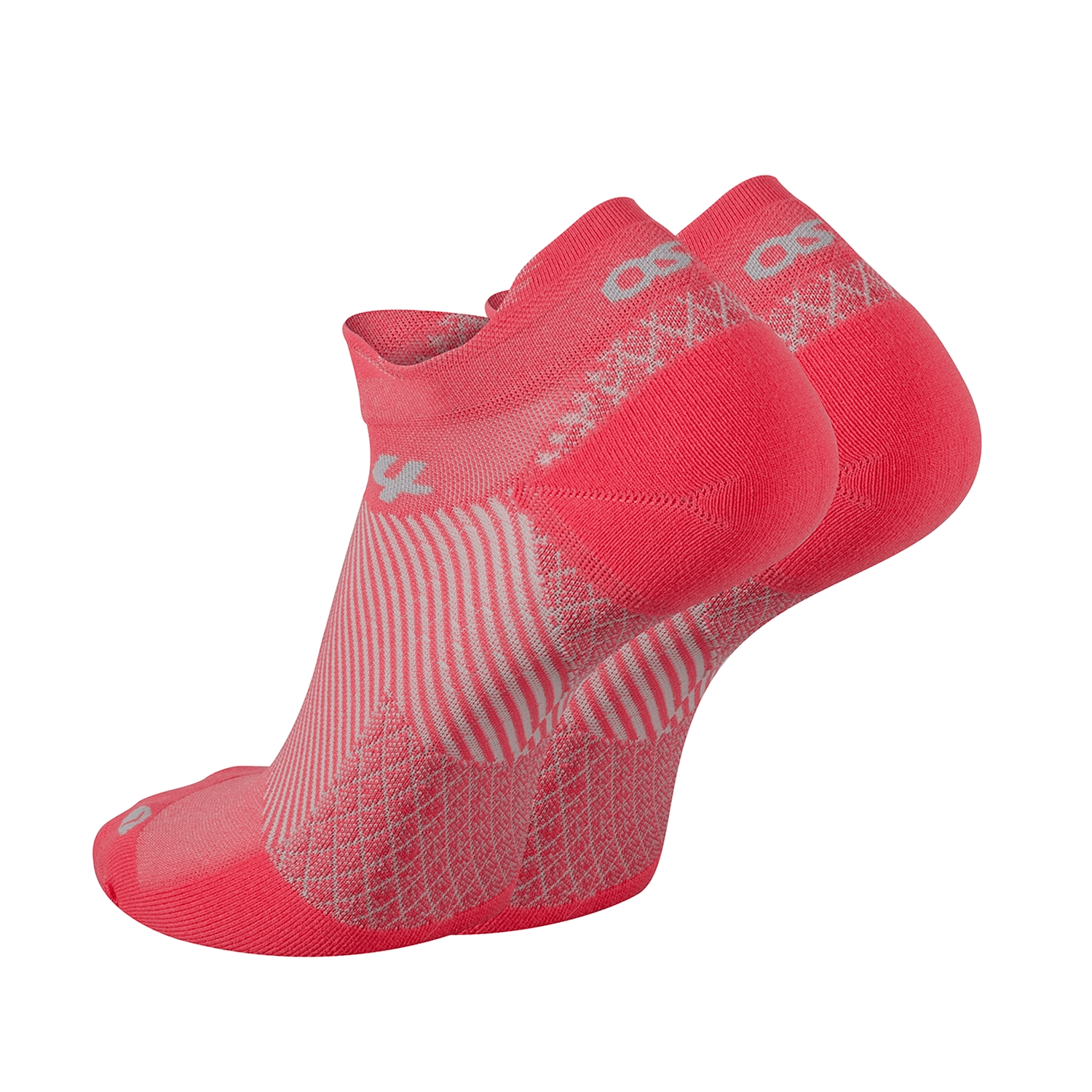 OS1st Plantar Fasciitis Compression No Show Socks  -  Small / Coral
